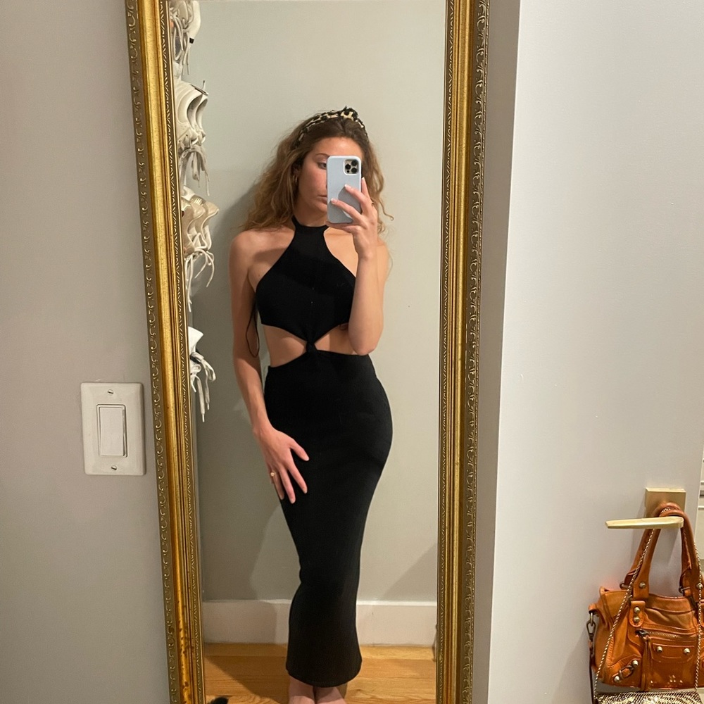 Black cut out maxi dress